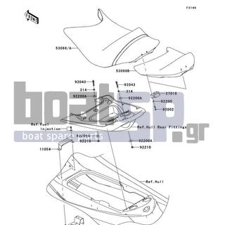 KAWASAKI - ULTRA 260LX 2010 - Body Parts - Seat - 11054-3702 - BRACKET,FRONT SEAT