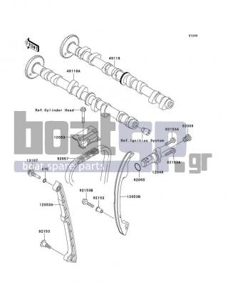 KAWASAKI - ULTRA 260X 2010 - Engine/Transmission - Camshaft(s)/Tensioner - 12053-3707 - GUIDE-CHAIN,IN SIDE