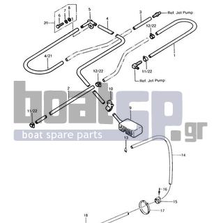 KAWASAKI - JS440 1989 - Κινητήρας/Κιβώτιο Ταχυτήτων - COOLING/BILGE - 92059-535 - TUBE,9X280