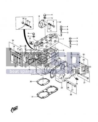 KAWASAKI - JS440 1989 - Κινητήρας/Κιβώτιο Ταχυτήτων - Cylinder Head/Cylinder - 172R0835 - BOLT-STUD,8X35