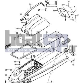 KAWASAKI - JS440 1989 - Frame - Hull/Engine Hood(JS440-A11/A12/A13) - 92075-521 - DAMPER,FUEL TANK