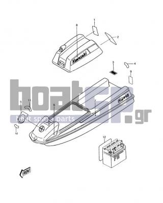 KAWASAKI - JS440 1989 - Frame - Labels (JS440-A13/A14) - 56040-3705 - LABEL-WARNING,CAP