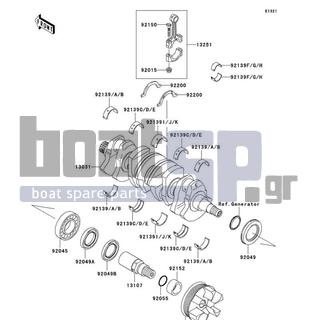 KAWASAKI - ULTRA 260X 2010 - Engine/Transmission - Crankshaft - 92139-3702 - BUSHING,CRANKSHAFT,#1,BLUE