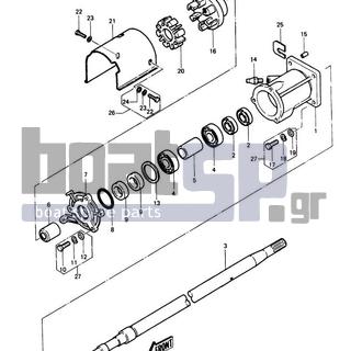 KAWASAKI - JS550 1989 - Engine/Transmission - DRIVE SHAFT - 14025-3008 - COVER,BEARING