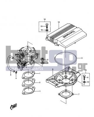 KAWASAKI - JS550 1989 - Engine/Transmission - FLAME ARRESTER - 318R0800 - NUT-HEX-SMALL