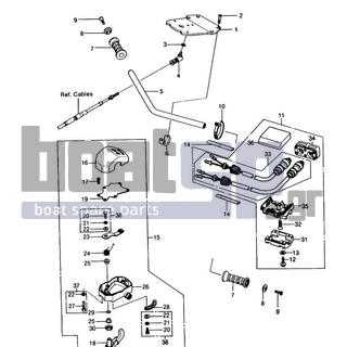 KAWASAKI - JS550 1989 - Body Parts - HANDLEBAR (JS550-A6) - 220R0520 - SCREW-PAN-CROS,5X20