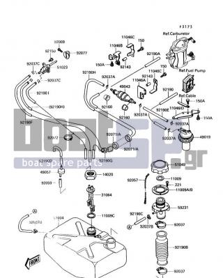 KAWASAKI - TS 1989 - Body Parts - Fuel Tank - 11046-3789 - BRACKET,FUEL FILTER