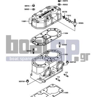 KAWASAKI - X2 1989 - Engine/Transmission - Cylinder Head/Cylinder