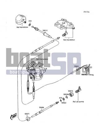 KAWASAKI - 300 SX 1988 - Frame - Cables(JS300-A2) - 59401-3705 - CABLE-CHOKE