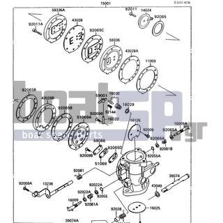 KAWASAKI - 300 SX 1988 - Engine/Transmission - Carburetor(&NAMI.JS300AE022805) - 43028-3701 - DIAPHRAGM,PUMP