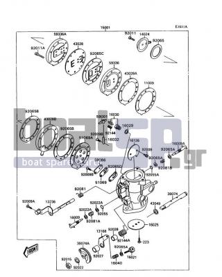 KAWASAKI - 300 SX 1988 - Engine/Transmission - CARBURETOR(JS300AE022806&NAMI.) - 92081-528 - SPRING