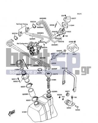 KAWASAKI - 300 SX 1988 - Εξωτερικά Μέρη - Fuel Tank(JS300-A1/A2)