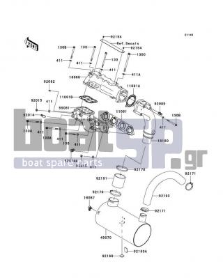 KAWASAKI - ULTRA 260X 2010 - Exhaust - Muffler(s) - 11061-3742 - GASKET,MANIFOLD EXHAUST