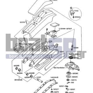 KAWASAKI - 300 SX 1988 - Body Parts - Handle Pole(JS300-A2/A3/A4)