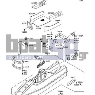 KAWASAKI - 300 SX 1988 - Frame - Hull(JS300-A1/A2) - 39156-3703 - PAD,DECK FIN