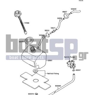 KAWASAKI - 300 SX 1988 - Body Parts - Oil Tank(JS300-A1/A2)