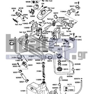 KAWASAKI - 650 SX 1988 - Body Parts - Fuel Tank - 51036-3702 - CUP,FUEL FILTER