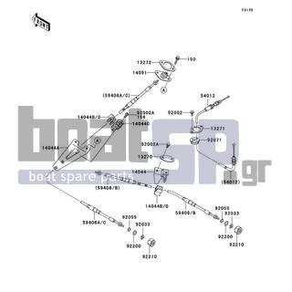 KAWASAKI - ULTRA LX 2010 - Frame - Cables - 14044-3761 - HOLDER-CABLE,REVERSE