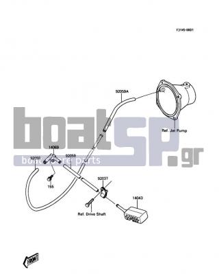 KAWASAKI - JS300 1988 - Body Parts - Bilge System - 92059-557 - TUBE,9X90