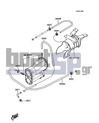 KAWASAKI - JS300 1988 - Engine/Transmission - Cooling - 92059-503 - TUBE,9X360