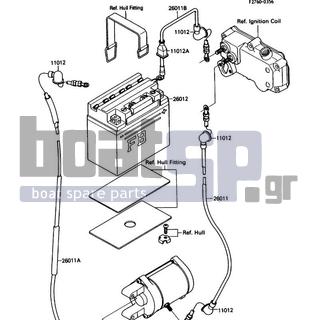 KAWASAKI - JS300 1988 - Electrical - Electrical Equipment - 26011-3703 - WIRE-LEAD,STARTER