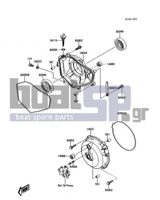 KAWASAKI - JS300 1988 - Κινητήρας/Κιβώτιο Ταχυτήτων - Engine Cover(s) - 92049-3701 - SEAL-OIL,DC254510