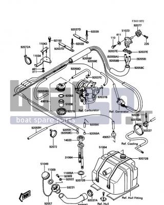 KAWASAKI - JS300 1988 - Body Parts - Fuel Tank - 49019-3704 - FILTER-FUEL