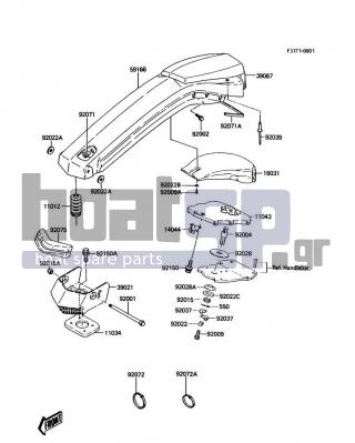 KAWASAKI - JS300 1988 - Εξωτερικά Μέρη - Handle Pole