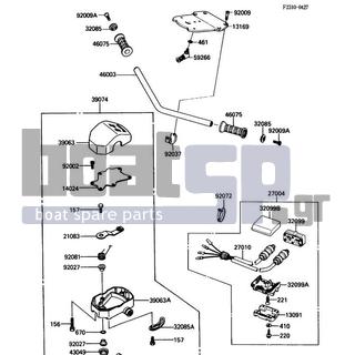 KAWASAKI - JS300 1988 - Εξωτερικά Μέρη - Handlebar - 92072-031 - BAND,L=149