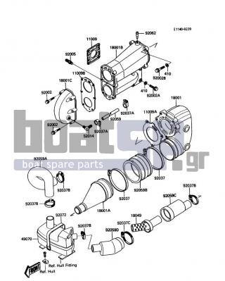 KAWASAKI - JS300 1988 - Exhaust - Muffler(s) - 92037-509 - CLAMP