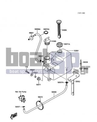 KAWASAKI - JS300 1988 - Body Parts - Oil Tank - 49057-3001 - VALVE-RELIEF