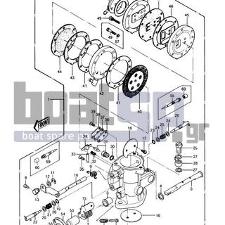 KAWASAKI - JS440 1988 - Engine/Transmission - Carburetor - 59336-3002 - CASE-PUMP