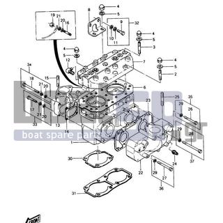 KAWASAKI - JS440 1988 - Κινητήρας/Κιβώτιο Ταχυτήτων - Cylinder Head/Cylinder - 410S0600 - WASHER-PLAIN-SMALL,6MM