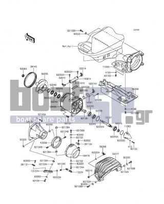 KAWASAKI - JET SKIΒ® ULTRAΒ® 310X 2016 - Frame - Jet Pump - 52014-3727 - ELBOW