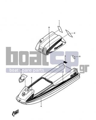 KAWASAKI - JS550 1988 - Frame - LABELS (JS550-A7)