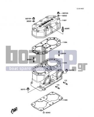 KAWASAKI - X2 1988 - Engine/Transmission - Cylinder Head/Cylinder