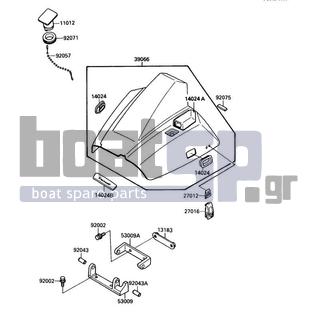 KAWASAKI - X2 1988 - Engine/Transmission - Engine Hood - 92043-3710 - PIN,10X23