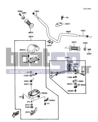 KAWASAKI - X2 1988 - Body Parts - Handlebar - 39063-3703 - HOUSING-CONTROL,UPP