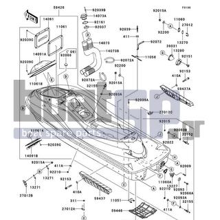 KAWASAKI - ULTRA LX 2010 - Frame - Hull(G9F/GAF) - 311R0600 - NUT-HEX,6MM