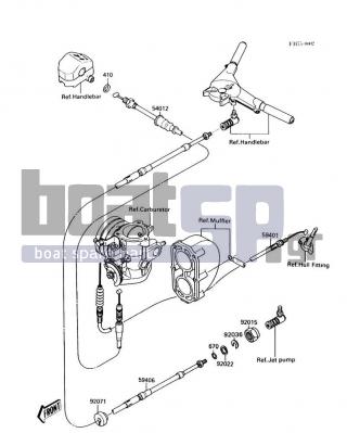 KAWASAKI - 300 SX 1987 - Frame - Cables(JS300-A1) - 54012-3703 - CABLE-THROTTLE