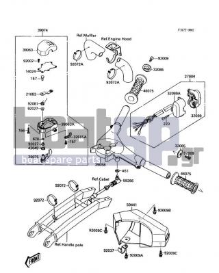 KAWASAKI - 300 SX 1987 - Body Parts - Handlebar(JS300-A1) - 46075-3709 - GRIP,HANDLEBAR