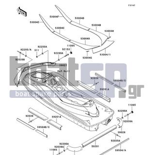 KAWASAKI - ULTRA LX 2010 - Body Parts - Pads - 92200-3795 - WASHER,5X12X1