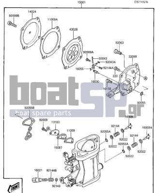 KAWASAKI - 650 SX 1987 - Engine/Transmission - CARBURETOR - 16087-3702 - VALVE-CHECK