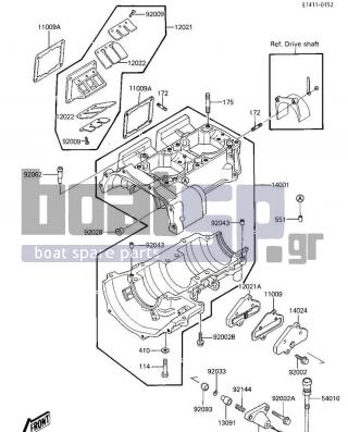 KAWASAKI - 650 SX 1987 - Engine/Transmission - CRANKCASE - 92002-3717 - BOLT,6X45