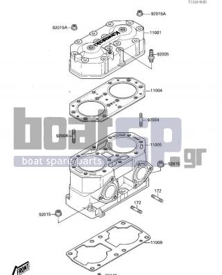 KAWASAKI - 650 SX 1987 - Engine/Transmission - CYLINDER HEAD/CYLINDER