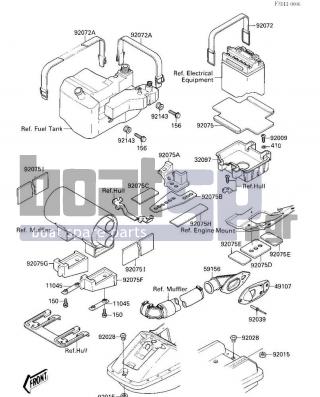 KAWASAKI - 650 SX 1987 - Frame - HULL FITTINGS