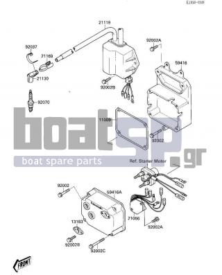 KAWASAKI - 650 SX 1987 - Πλαίσιο - IGNITION COIL - 92037-1173 - CLAMP,SPARK PLUG CAP