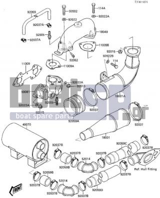 KAWASAKI - 650 SX 1987 - Exhaust - MUFFLER (KAW10001B787~KAW15906E787)
