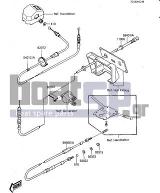 KAWASAKI - JS300 1987 - Frame - CABLES - 92015-526 - NUT 20 M/M