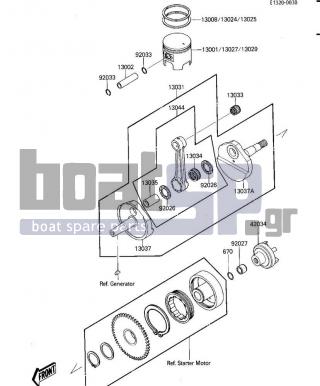 KAWASAKI - JS300 1987 - Κινητήρας/Κιβώτιο Ταχυτήτων - CRANKSHAFT/PISTON